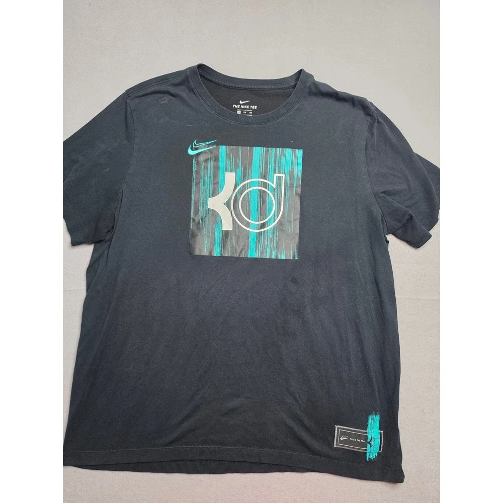 Nike Dri-Fit Basketball T-Shirt Men's 2XL Black KD Graphic Short Sleeve Active